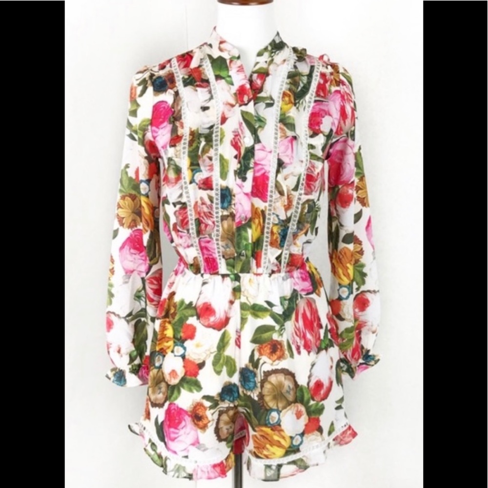 Fourteenth Place Floral Ruffle Romper